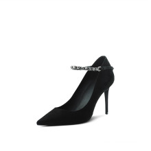 women black thick middle heel job shoe